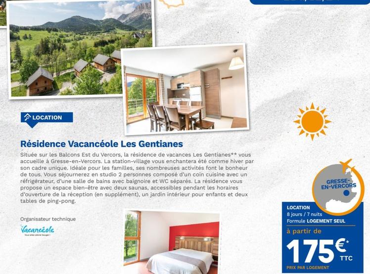 Tous - Residence Vacanceole Les Gentianes  offre à 175€ sur Lidl