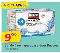 Rubson - Lot de 4 Recharges Absorbeur offre à 9,9€ sur Gifi