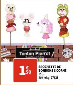 brochette de bonbons licorne