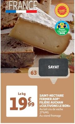 Saint-nectaire fermier AOP : le bon goût à petit prix chez Auchan