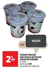 coeur de fermier - yaourt brassé sur coulis de fraise : le délice frais de la ferme à déguster avec gourmandise !
