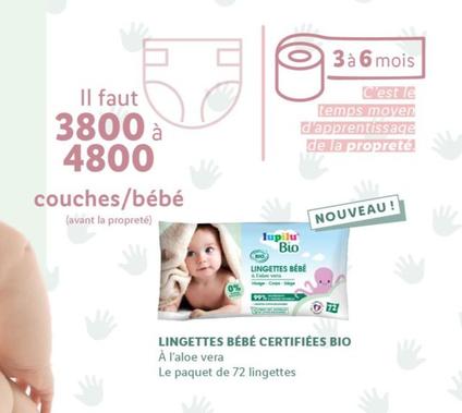 Lupilu - Lingettes Bébé Certifiées Bio offre sur Lidl