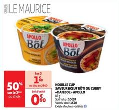 apollo - nouille cup saveur boeuf rôti ou curry