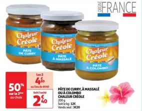 chaleur créole - découvrez notre délicieuse pâte de curry, à massalé ou à colombo. profitez de notre promo sur ce produit aux saveurs exotiques. le choix parfait pour apporter de la chaleur à vos plats !