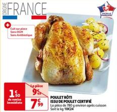 poulet rôti issu de poulet certifié