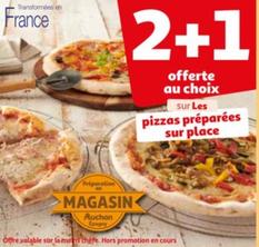 sur les pizzas préparées sur place