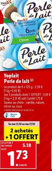 Yoplait - Perle de Lait offre à 1,73€ sur Lidl