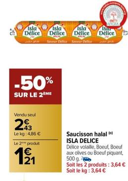 Isla Delice - Saucisson halal