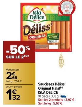 Isla Delice - Saucisses Déliss' Original Halal