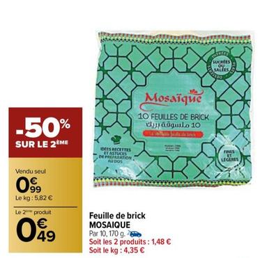 Mosaique - Feuille De Brick