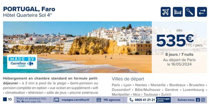 Carrefour - Portugal, Faro offre à 535€ sur Carrefour
