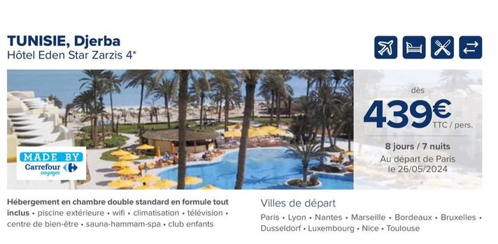 Carrefour - Tunisie, Djerba offre à 439€ sur Carrefour Express