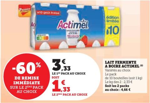 Actimel  - Lait Fermente A Boire  offre à 3,33€ sur Super U