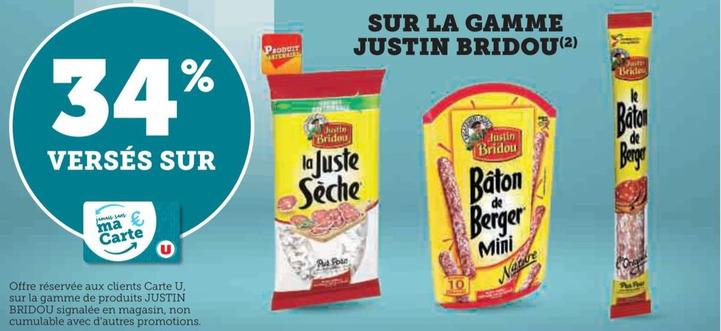 Justin Bridou - Sur La Gamme offre sur Super U