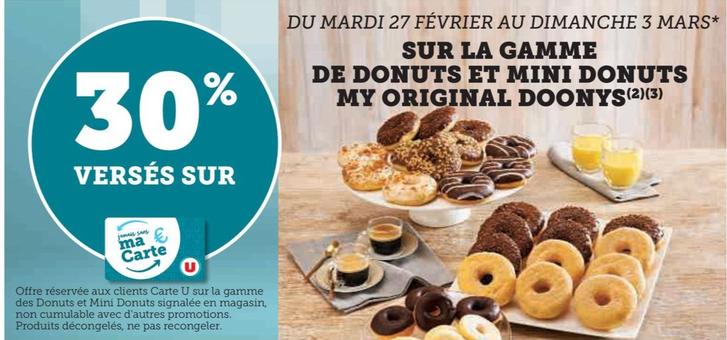 Sur La Gamme De Donuts Et Mini Donuts My Original Doonys offre sur Super U
