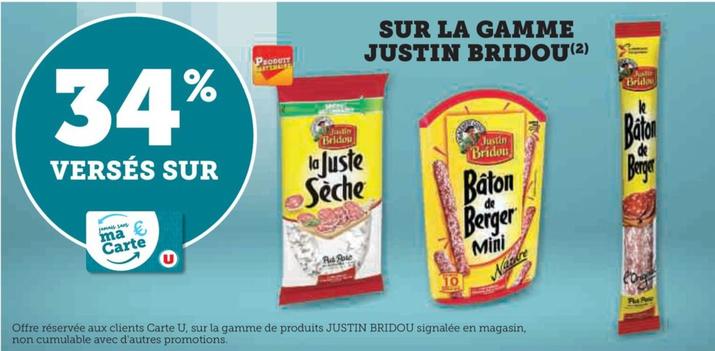 Justin Bridou - Sur La Gamme  offre sur Super U