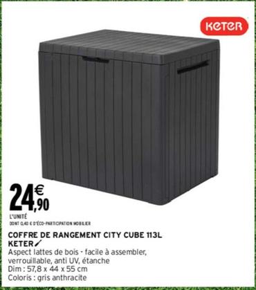  Keter - Coffre De Rangement City Cube 113l offre à 24,9€ sur Intermarché Express