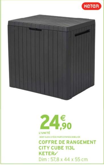 Keter - Coffre De Rangement City Cube offre à 24,9€ sur Intermarché Express