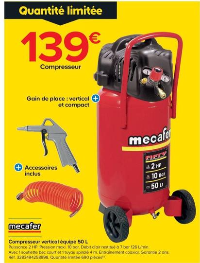 Mecafer - Compresseur Vertical Equipe 50 L offre à 139€ sur Castorama
