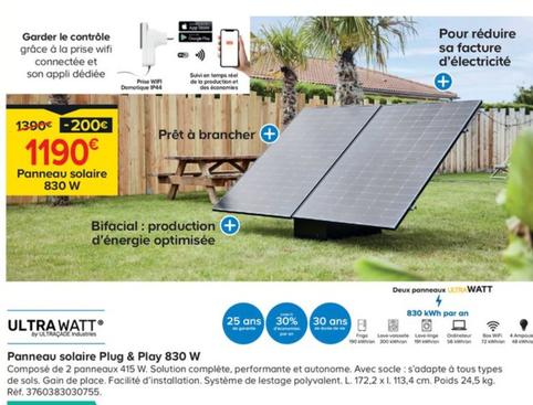 Plug & Play Panneau Solaire 830w