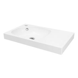 goodhome maza - plan vasque en résine l.604 x p.362 cm blanc satin