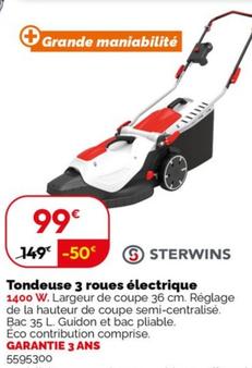 Sterwins - Tondeuse 3 Roues Électrique offre à 99€ sur Weldom