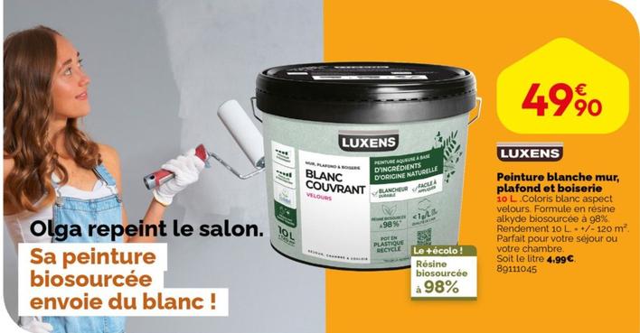 Luxens - Peinture Blanche Mur, Plafond Et Boiserie offre à 49,9€ sur Weldom