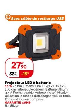 Projecteur Led A Batterie offre à 27,9€ sur Weldom