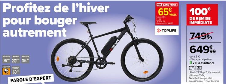 Vélo électrique offre à 649,99€ sur Carrefour City