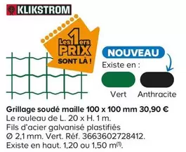 Klikstrom - Grillage Soudé Maille  offre à 30,9€ sur Castorama