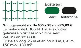 Klikstrom - Grillage Souvée Maille  offre à 20,9€ sur Castorama