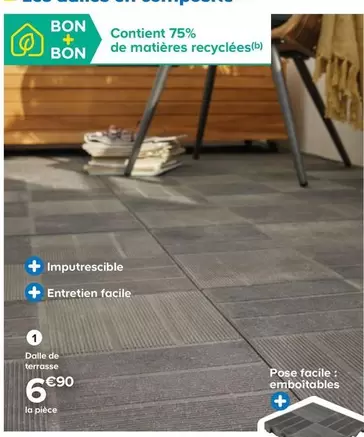 Dalles De Terrasse 40x40cm offre à 6,9€ sur Castorama