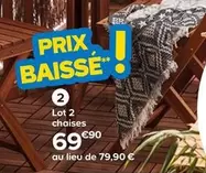 Lot De 2 Chaises offre à 69,9€ sur Castorama