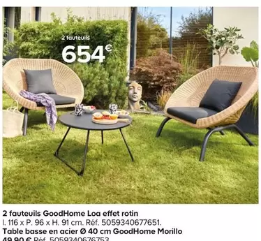 GoodHome - 2 Fauteuils Loa Effet Rotin offre à 654€ sur Castorama