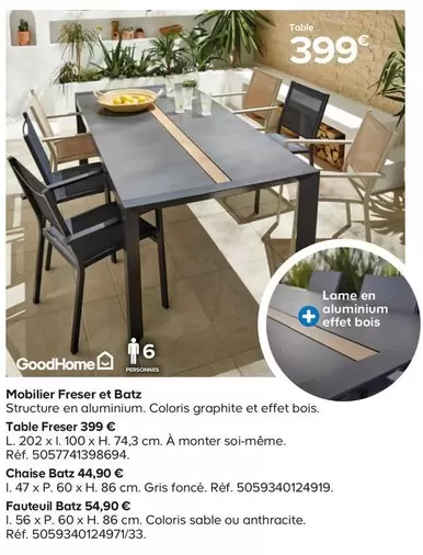 Goodhome - Mobilier Freser Et Batz Table Freser offre à 399€ sur Castorama