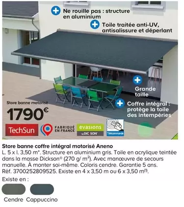 TechSun - Store Banne Coffre Intégral Motorisé Aneno offre à 1790€ sur Castorama