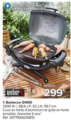 Weber - Barbecue Q1400 offre à 299€ sur Castorama