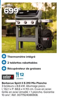 Weber - Barbecue Spirit II E-310 Mix Plancha offre à 699€ sur Castorama