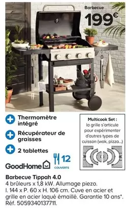 GoodHome - Barbecue Tippah 4.0 offre à 199€ sur Castorama