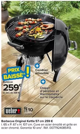 Weber - Barbecue Original Kettle 57 Cm offre à 259€ sur Castorama