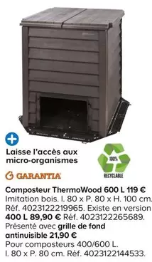 Composteur ThermoWood 600 L offre à 119€ sur Castorama