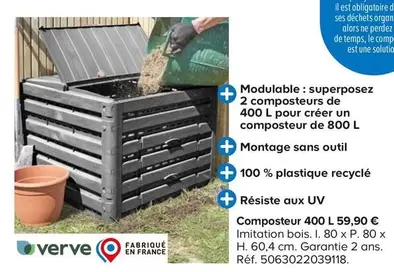 Verve - Composteur  offre à 59,9€ sur Castorama