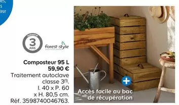 Forest-Style - Composteur 95 L offre à 59,9€ sur Castorama