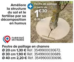 Feutre De Paillage En Chanvre  offre à 1,3€ sur Castorama