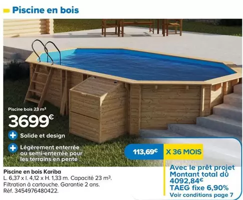 Piscine En Bois Kariba offre à 3699€ sur Castorama