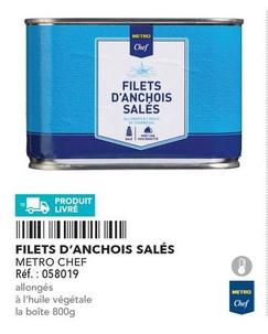 Metro Chef - Filets D'anchois Salés offre sur Metro