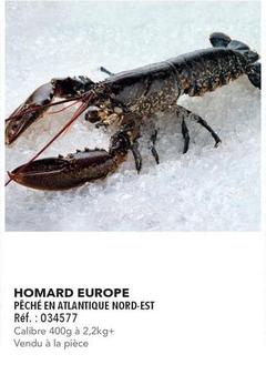 Homard Europe offre sur Metro