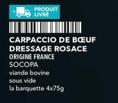 Socopa - Carpaccio De Bœuf Dressage Rosace offre sur Metro