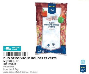 Metro Chef - Duo De Poivrons Rouges Et Verts offre sur Metro