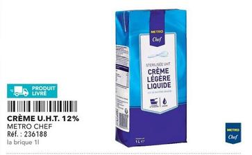 Metro Chef - Crème U.h.t. 12% offre sur Metro